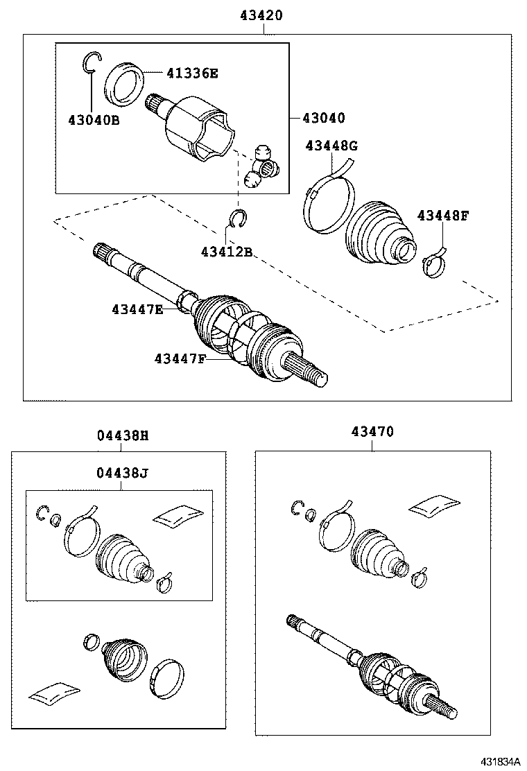 04437-47031 BOOT KIT, FRONT DRIVE SHAFT INBOARD JOINT, RH product image