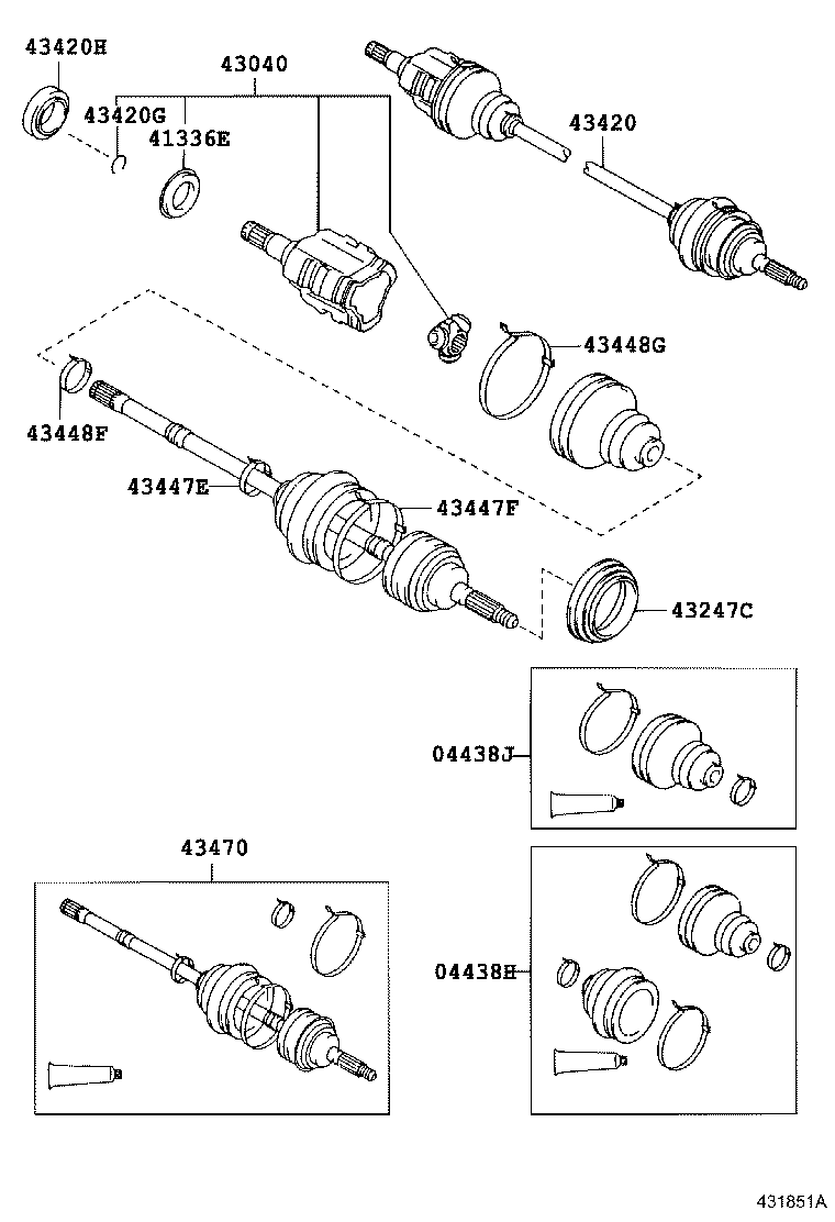 04438-06070 BOOT KIT, FRONT DRIVE SHAFT INBOARD JOINT, RH product image