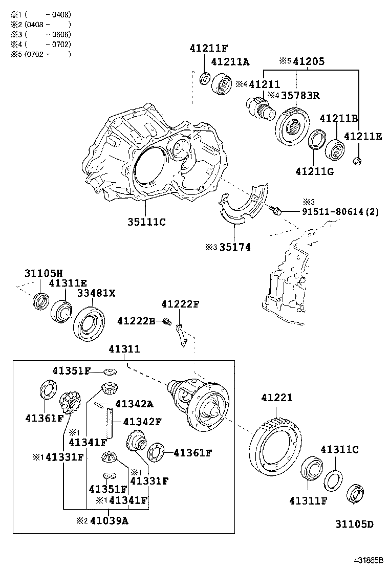 31105-02080 CASE SUB-ASSY, TRANSAXLE(MTM) product image