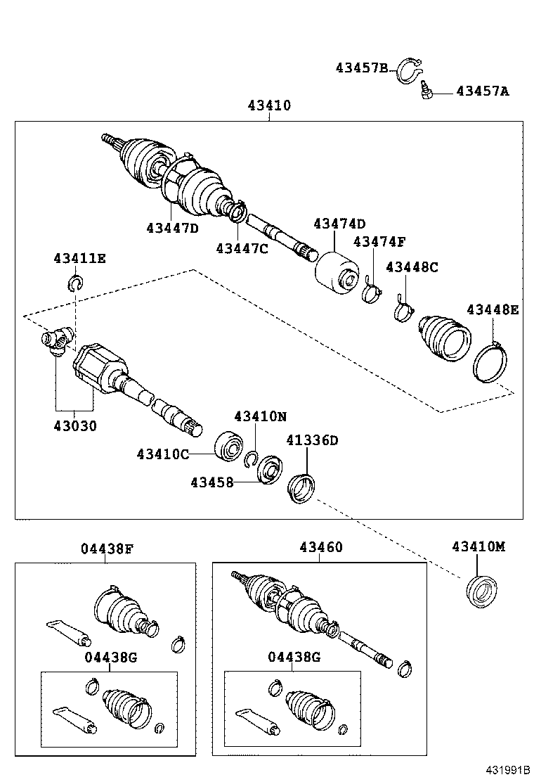 04437-06110 BOOT KIT, FRONT DRIVE SHAFT INBOARD JOINT, RH product image