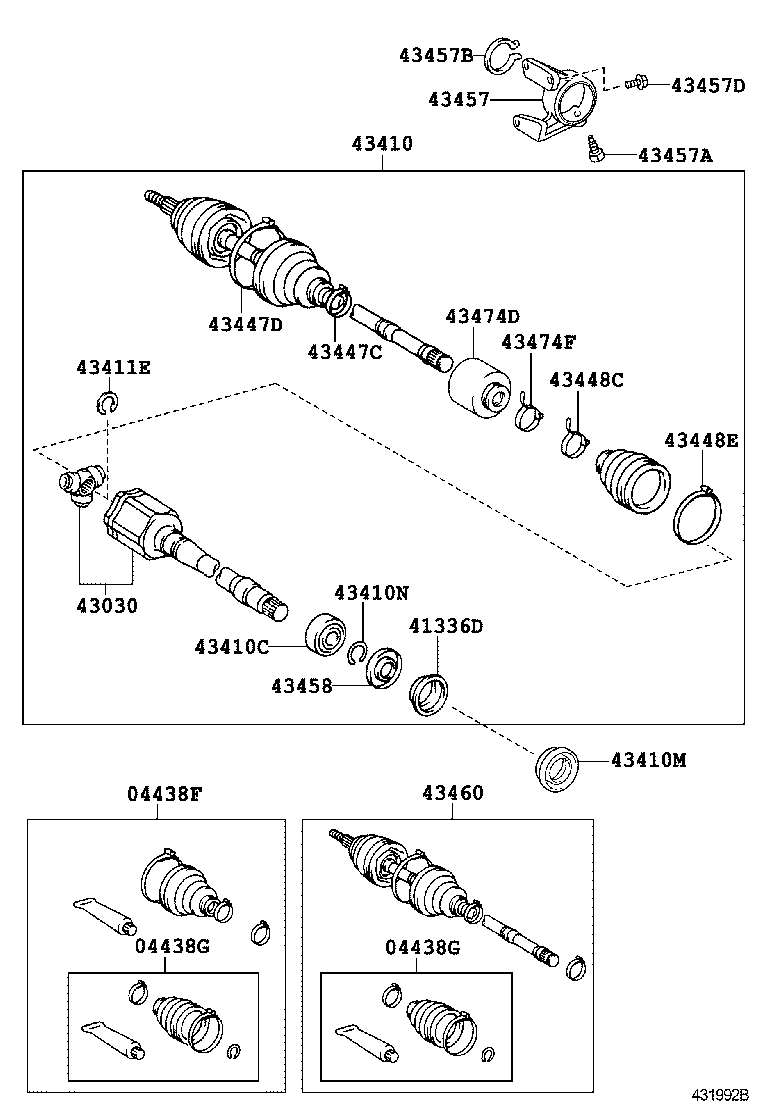 04437-06110 BOOT KIT, FRONT DRIVE SHAFT INBOARD JOINT, RH product image