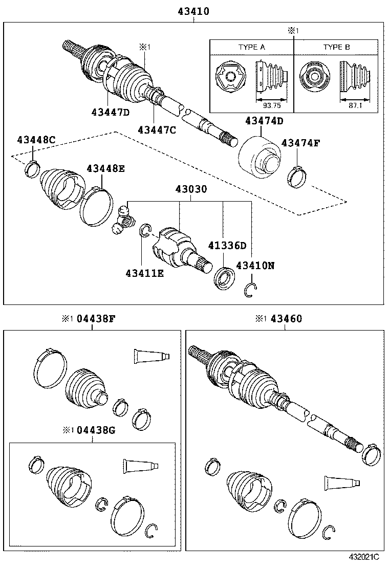 04427-0D030 BOOT KIT, FRONT DRIVE SHAFT, IN & OUTBOARD, RH product image