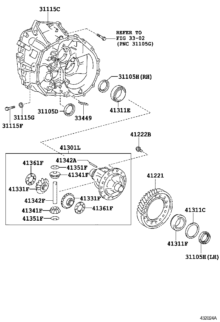 41300-02010 CASE ASSY, FRONT DIFFERENTIAL, W/RING GEAR product image