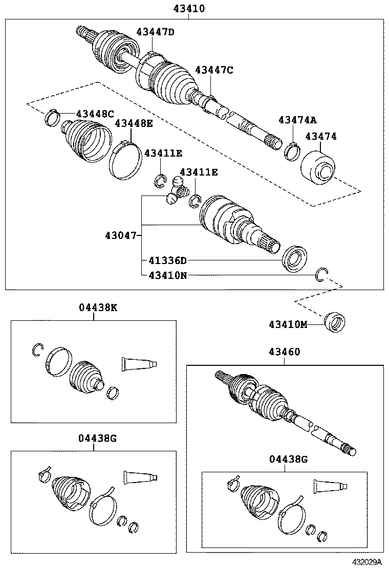 04438-01060 BOOT KIT, FRONT DRIVE SHAFT INBOARD JOINT, RH product image
