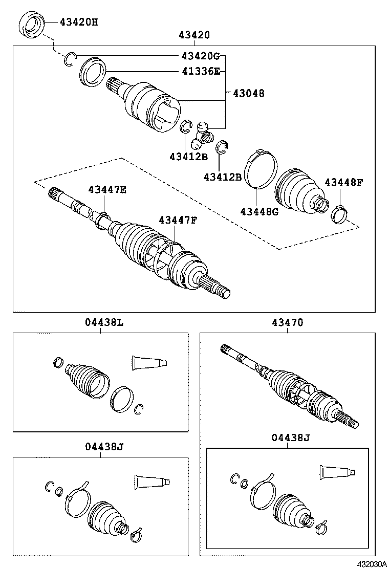 04438-01060 BOOT KIT, FRONT DRIVE SHAFT INBOARD JOINT, RH product image