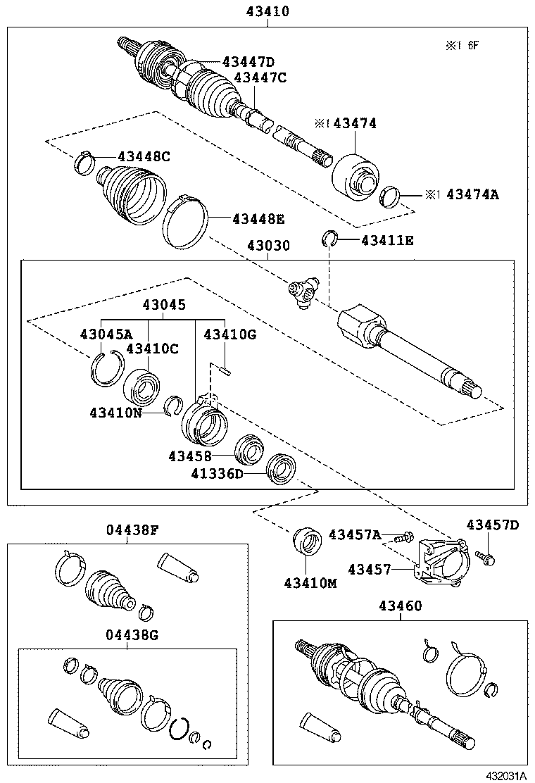 04438-01060 BOOT KIT, FRONT DRIVE SHAFT INBOARD JOINT, RH product image