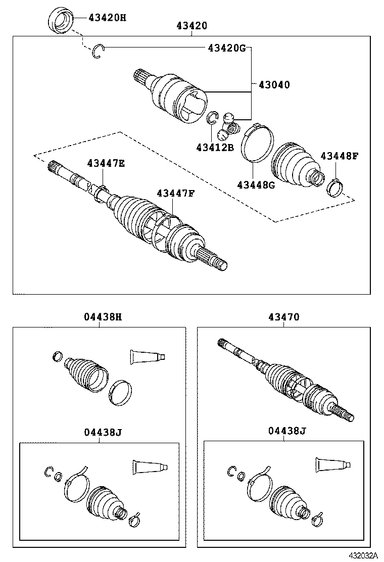 04438-01060 BOOT KIT, FRONT DRIVE SHAFT INBOARD JOINT, RH product image