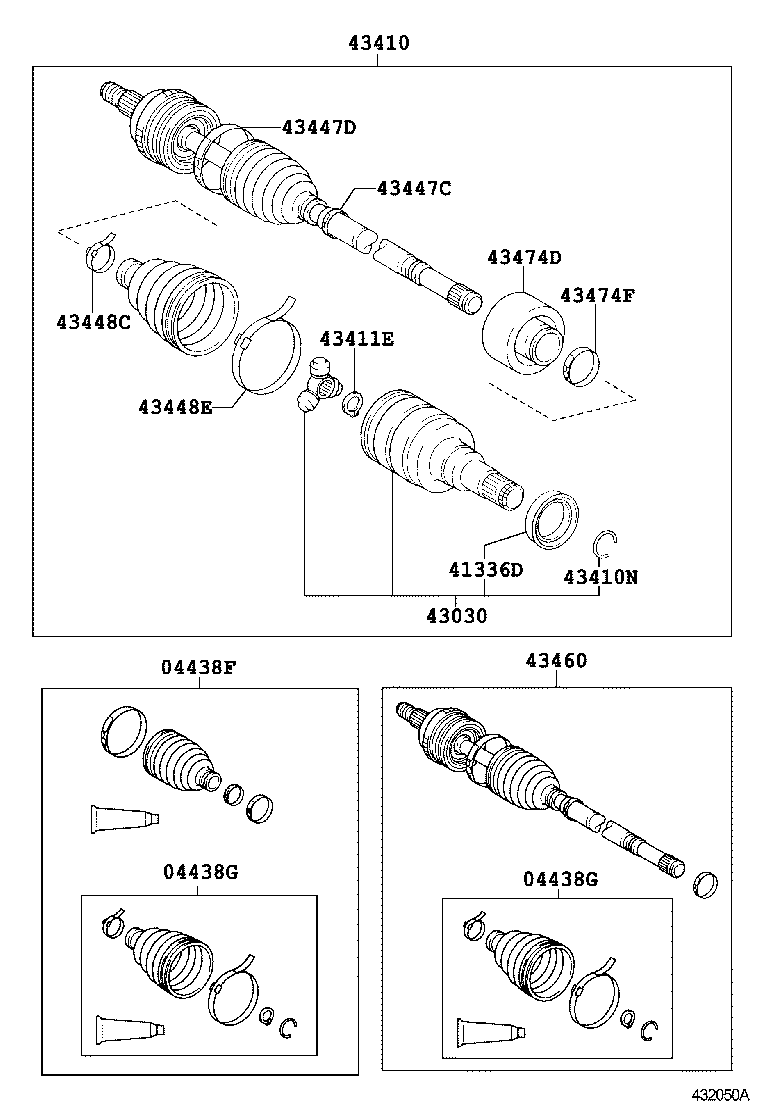 04427-0D191 BOOT KIT, FRONT DRIVE SHAFT, IN & OUTBOARD, RH product image