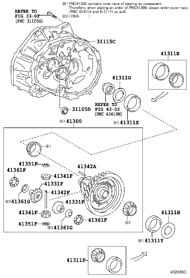 31105-20100 CASE, FRONT TRANSAXLE(MTM) product image