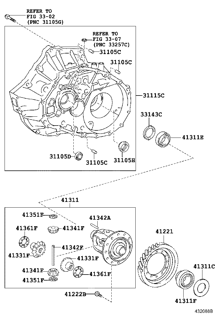 31105-33040 CASE, FRONT TRANSAXLE(MTM) product image