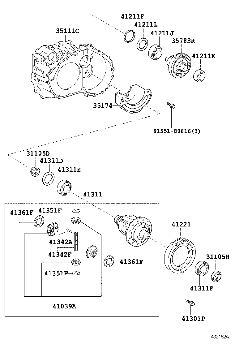 31105-33040 CASE, FRONT TRANSAXLE(MTM) product image