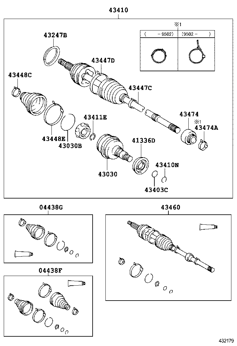 43470-29386 SHAFT ASSY, FRONT DRIVE OUTBOARD JOINT, RH product image