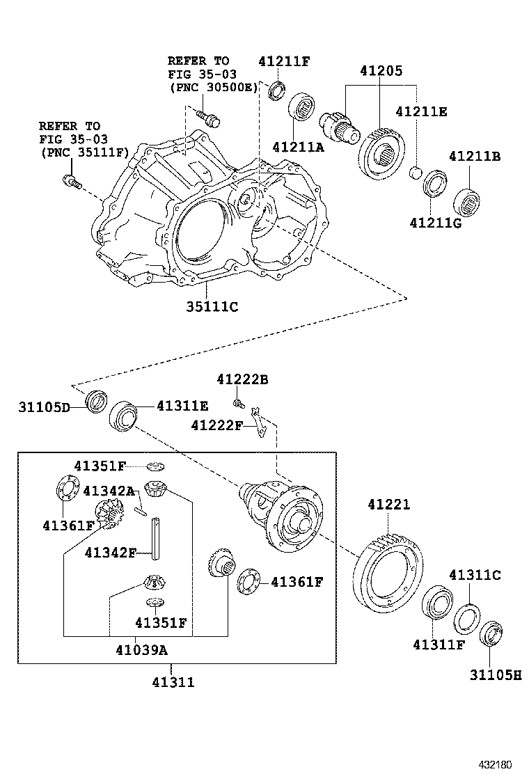 41300-02010 CASE ASSY, FRONT DIFFERENTIAL, W/RING GEAR product image