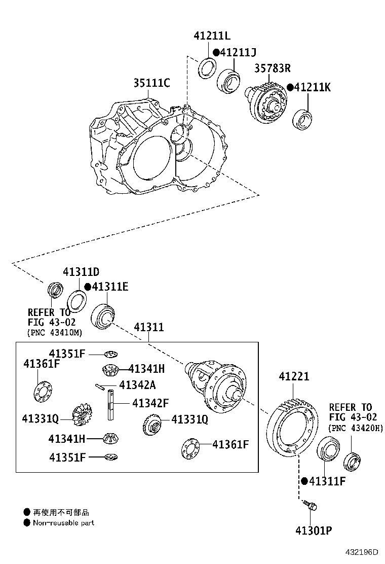 31105-20100 CASE, FRONT TRANSAXLE(MTM) product image
