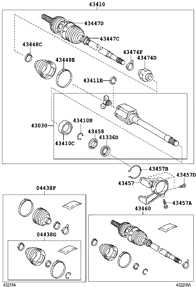 04427-0E042 BOOT KIT, FRONT DRIVE SHAFT, IN & OUTBOARD, RH product image