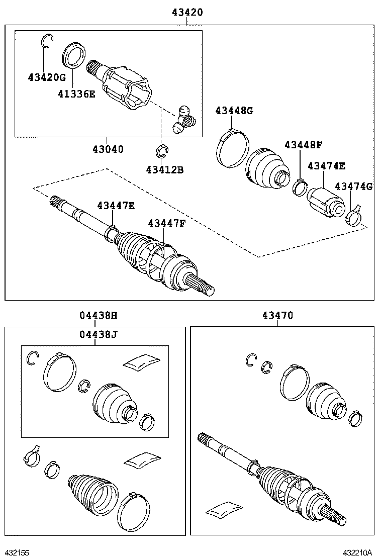 04427-0E042 BOOT KIT, FRONT DRIVE SHAFT, IN & OUTBOARD, RH product image