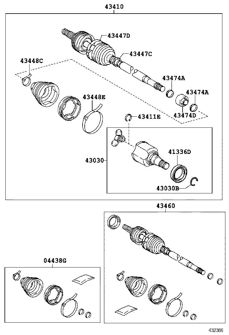 04437-47031 BOOT KIT, FRONT DRIVE SHAFT INBOARD JOINT, RH product image