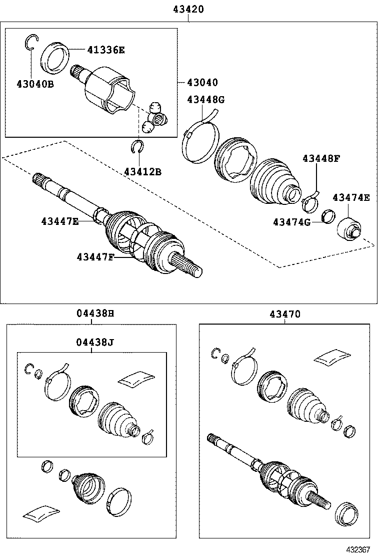 04437-47031 BOOT KIT, FRONT DRIVE SHAFT INBOARD JOINT, RH product image