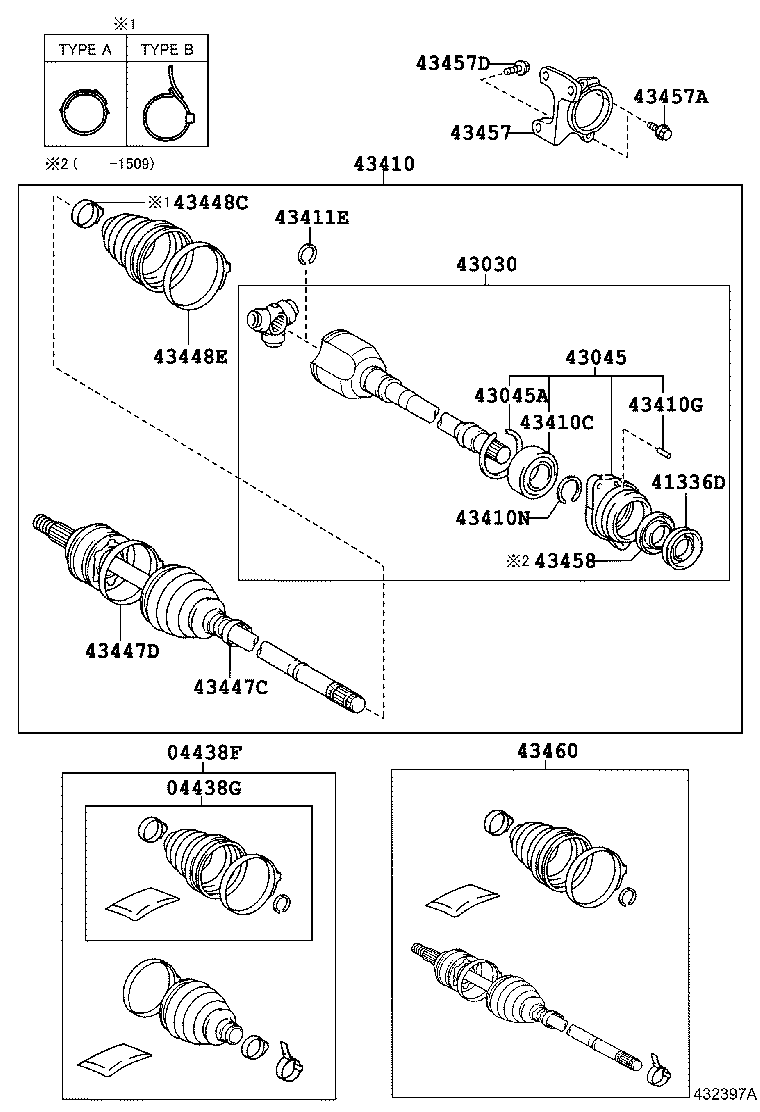 43457-21020 BRACKET, DRIVE SHAFT BEARING product image