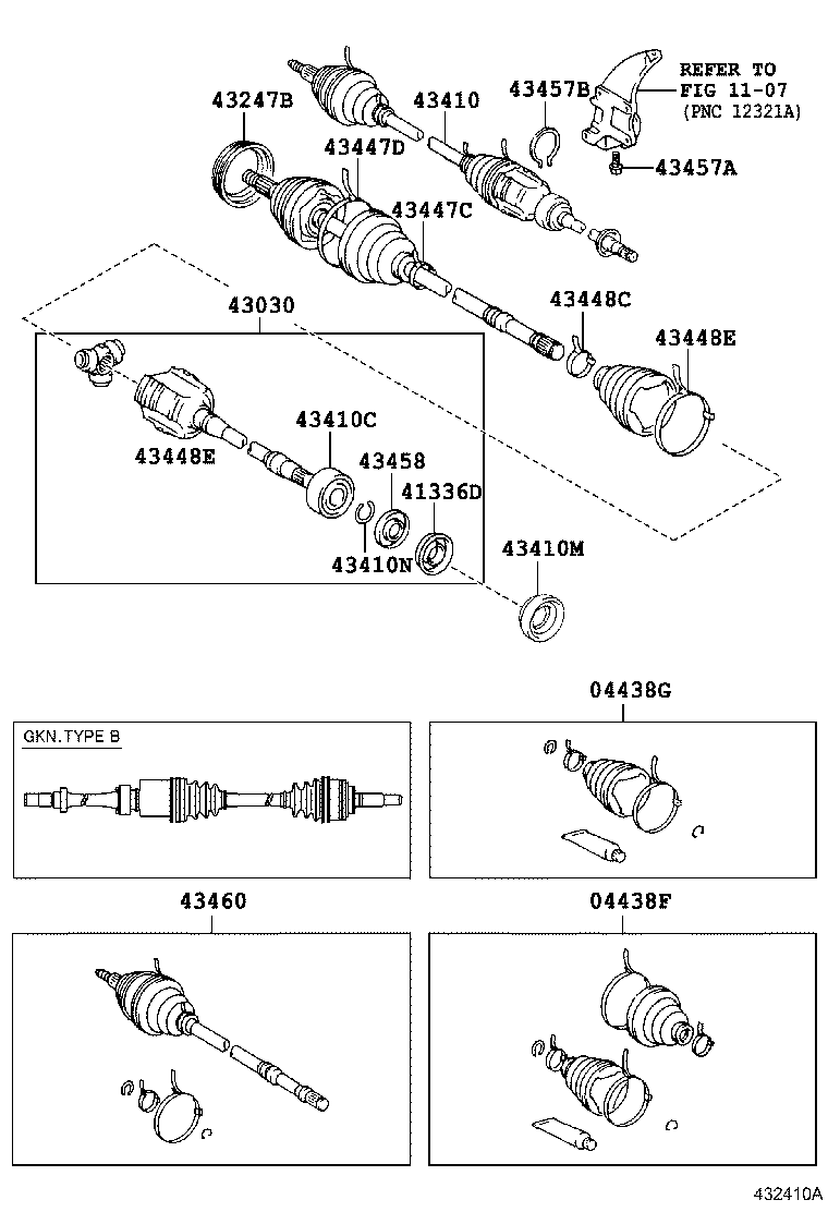04438-06070 BOOT KIT, FRONT DRIVE SHAFT INBOARD JOINT, RH product image