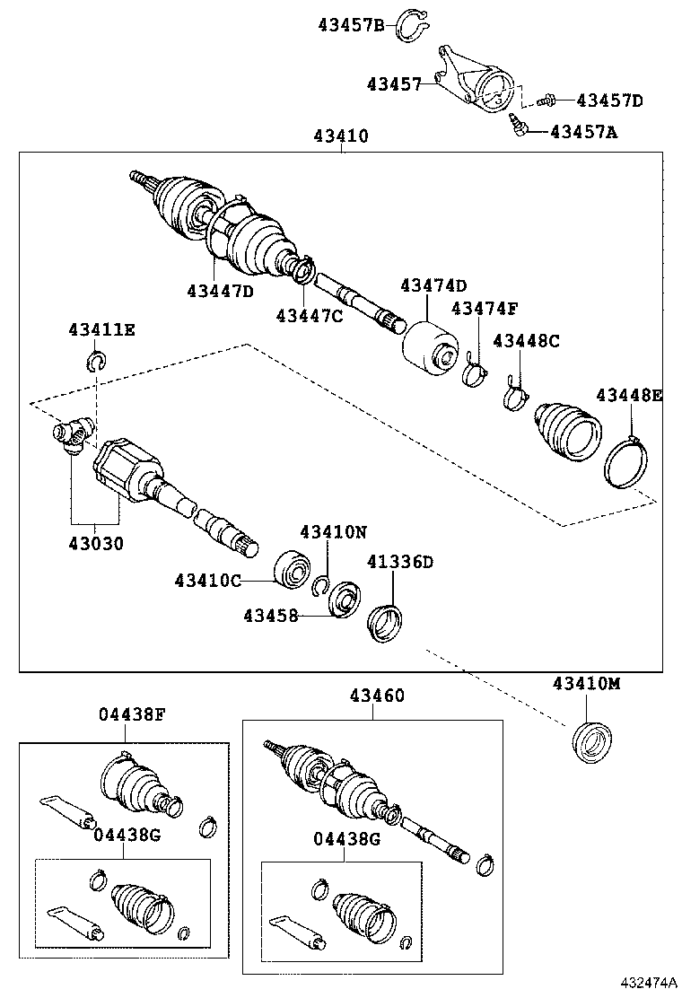 04437-06110 BOOT KIT, FRONT DRIVE SHAFT INBOARD JOINT, RH product image