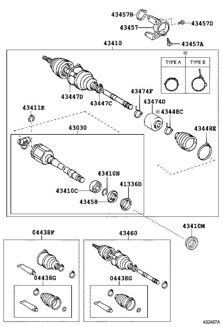 04437-06110 BOOT KIT, FRONT DRIVE SHAFT INBOARD JOINT, RH product image