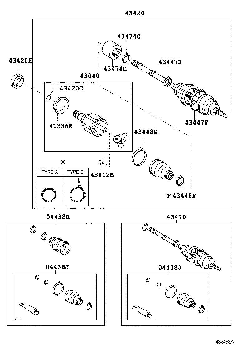 04437-06110 BOOT KIT, FRONT DRIVE SHAFT INBOARD JOINT, RH product image