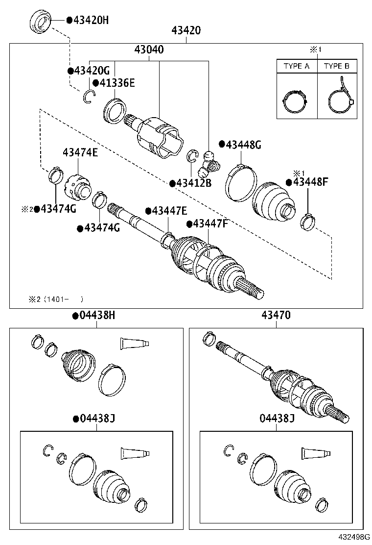 04427-06451 BOOT KIT, FRONT DRIVE SHAFT, IN & OUTBOARD, RH product image