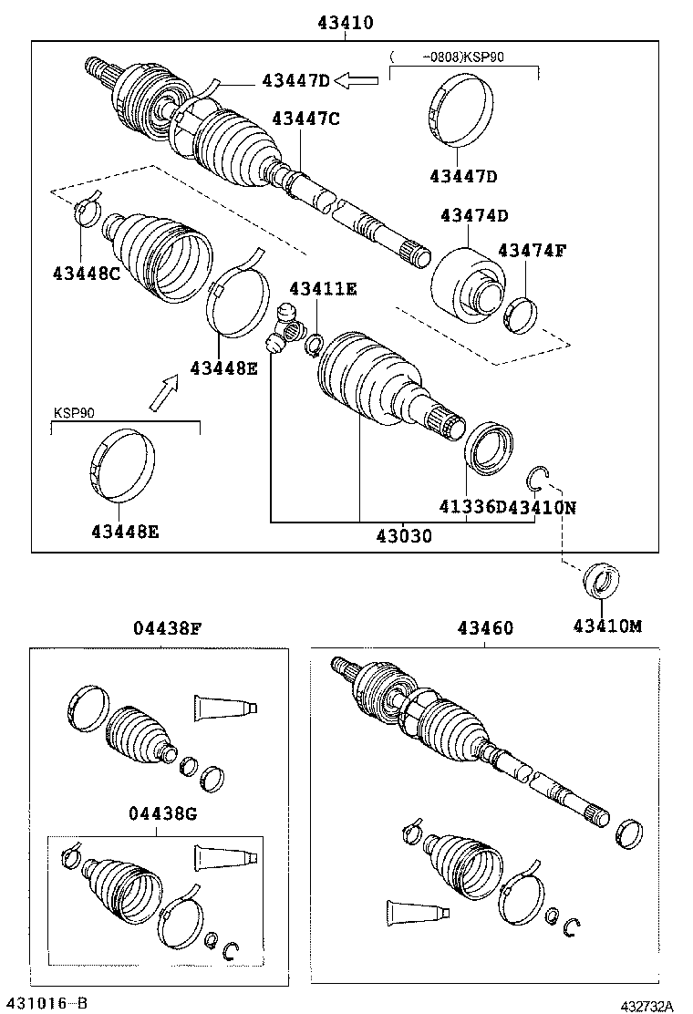04427-52871 BOOT KIT, FRONT DRIVE SHAFT, IN & OUTBOARD, RH product image