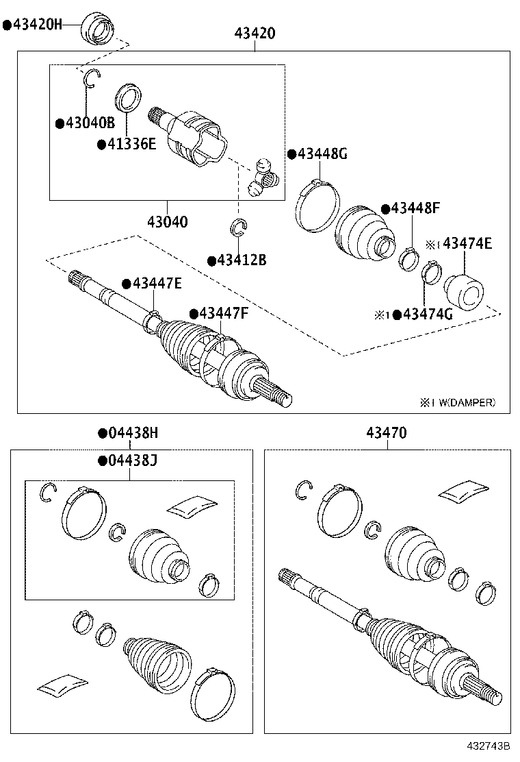 04427-02590 BOOT KIT, FRONT DRIVE SHAFT, IN & OUTBOARD, RH product image