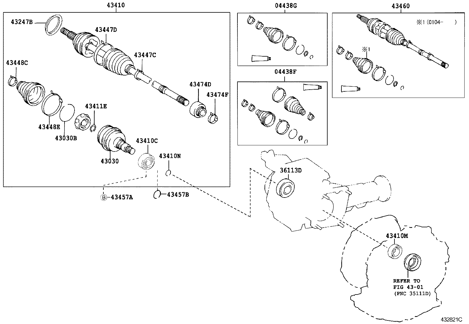 43410-44080 SHAFT ASSY, FRONT DRIVE, RH product image