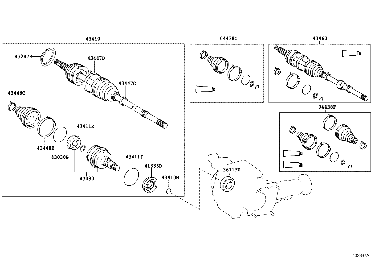 04438-21050 BOOT KIT, FRONT DRIVE SHAFT INBOARD JOINT, RH product image