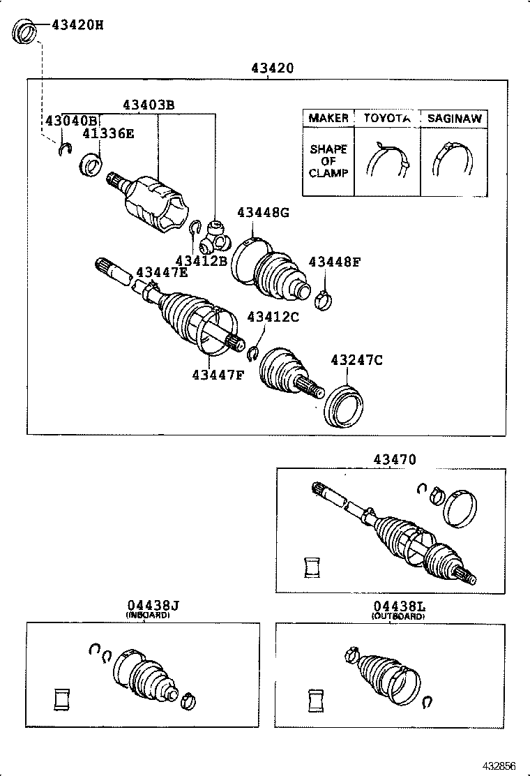 43457-12030 BRACKET, DRIVE SHAFT BEARING product image