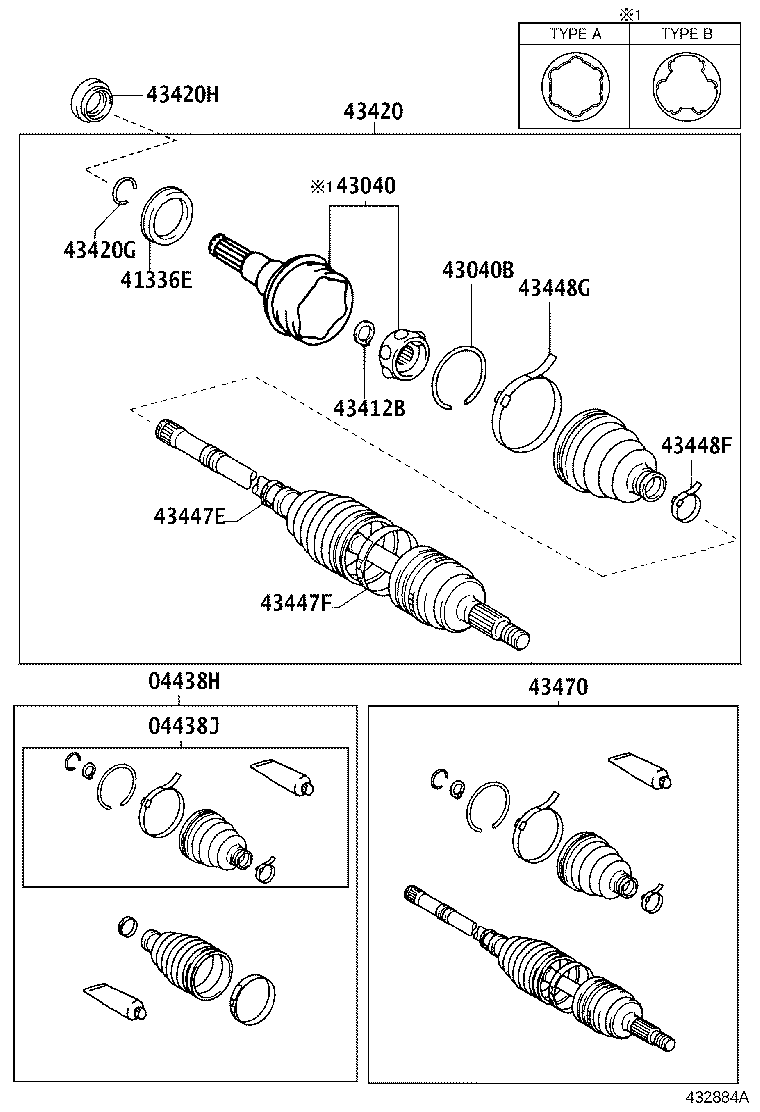 04437-12090 BOOT KIT, FRONT DRIVE SHAFT INBOARD JOINT, RH product image
