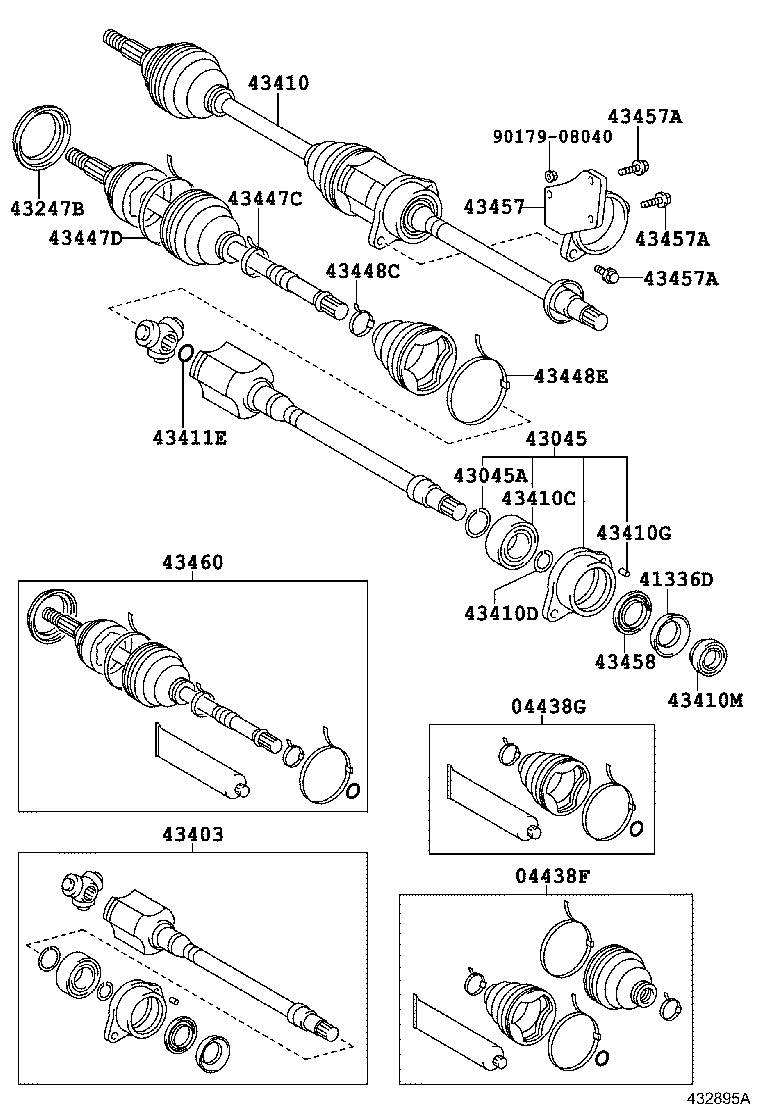 04438-12330 BOOT KIT, FRONT DRIVE SHAFT, IN & OUTBOARD, LH product image