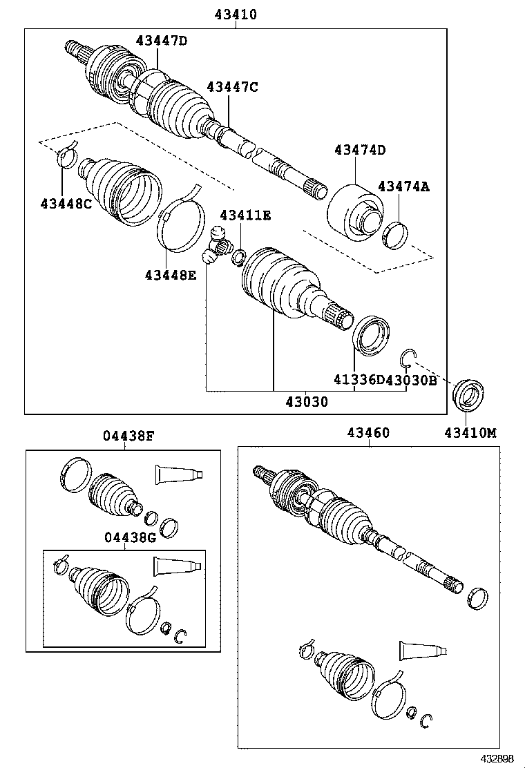 04427-52010 BOOT KIT, FRONT DRIVE SHAFT, IN & OUTBOARD, RH product image