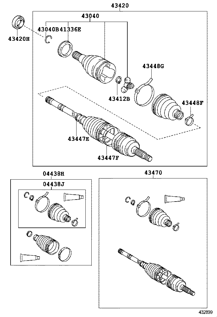 04427-52010 BOOT KIT, FRONT DRIVE SHAFT, IN & OUTBOARD, RH product image