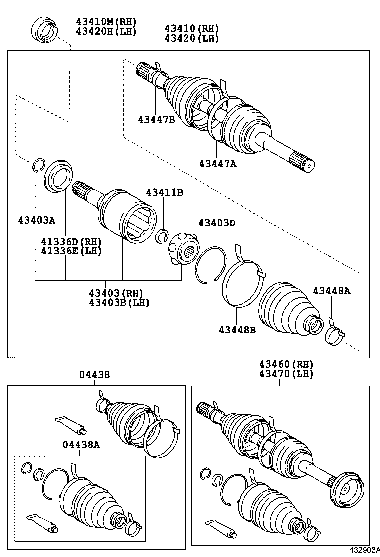 04437-60080 BOOT KIT, FRONT DRIVE SHAFT INBOARD JOINT product image