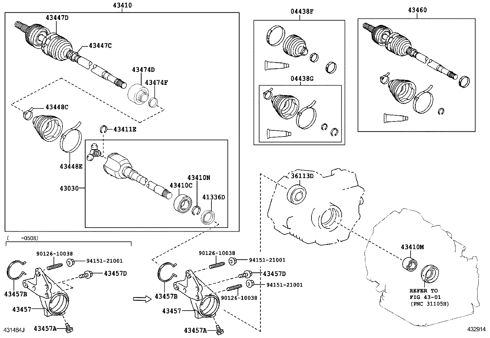 04427-52871 BOOT KIT, FRONT DRIVE SHAFT, IN & OUTBOARD, RH product image