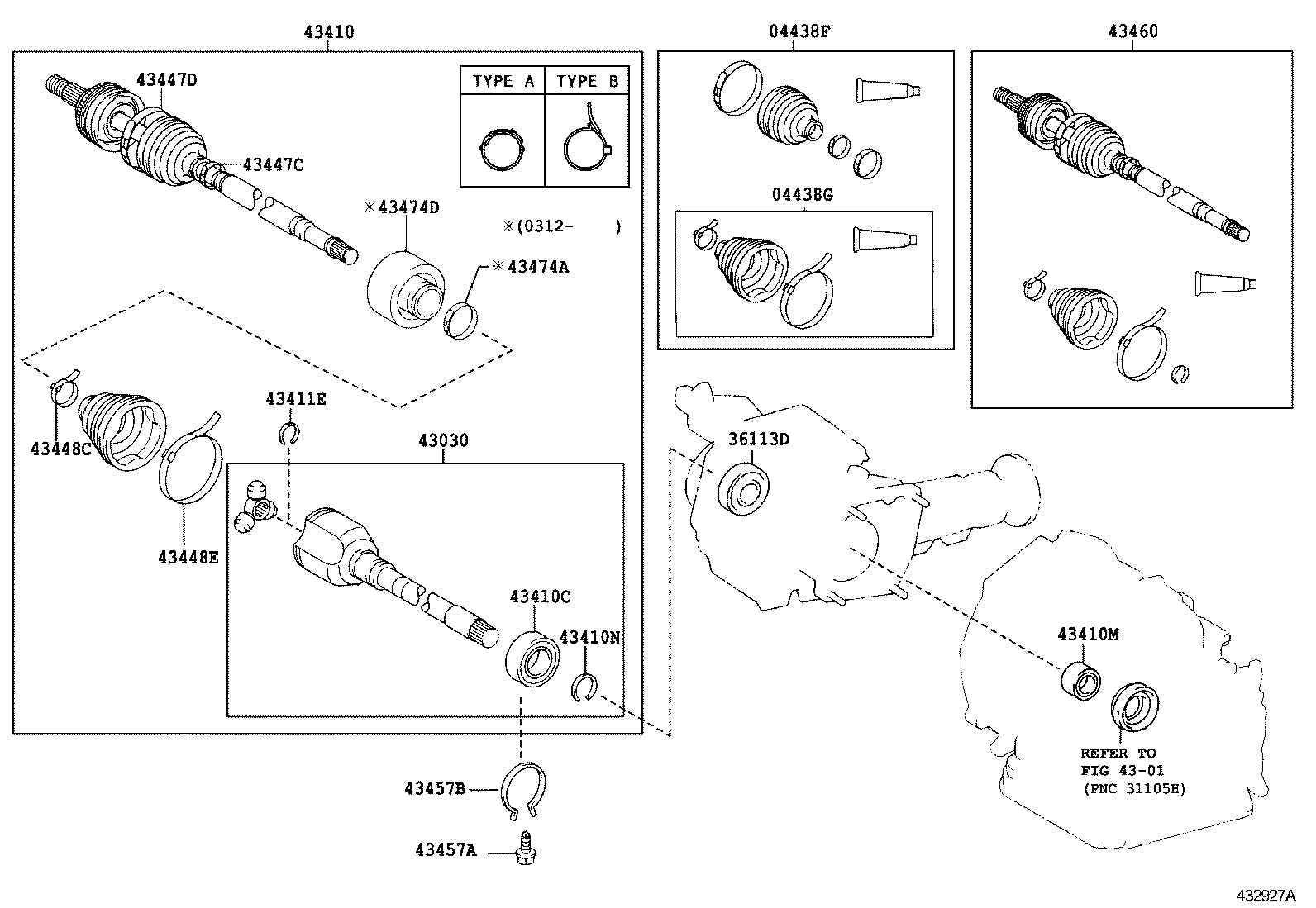 04427-52040 BOOT KIT, FRONT DRIVE SHAFT, IN & OUTBOARD, RH product image