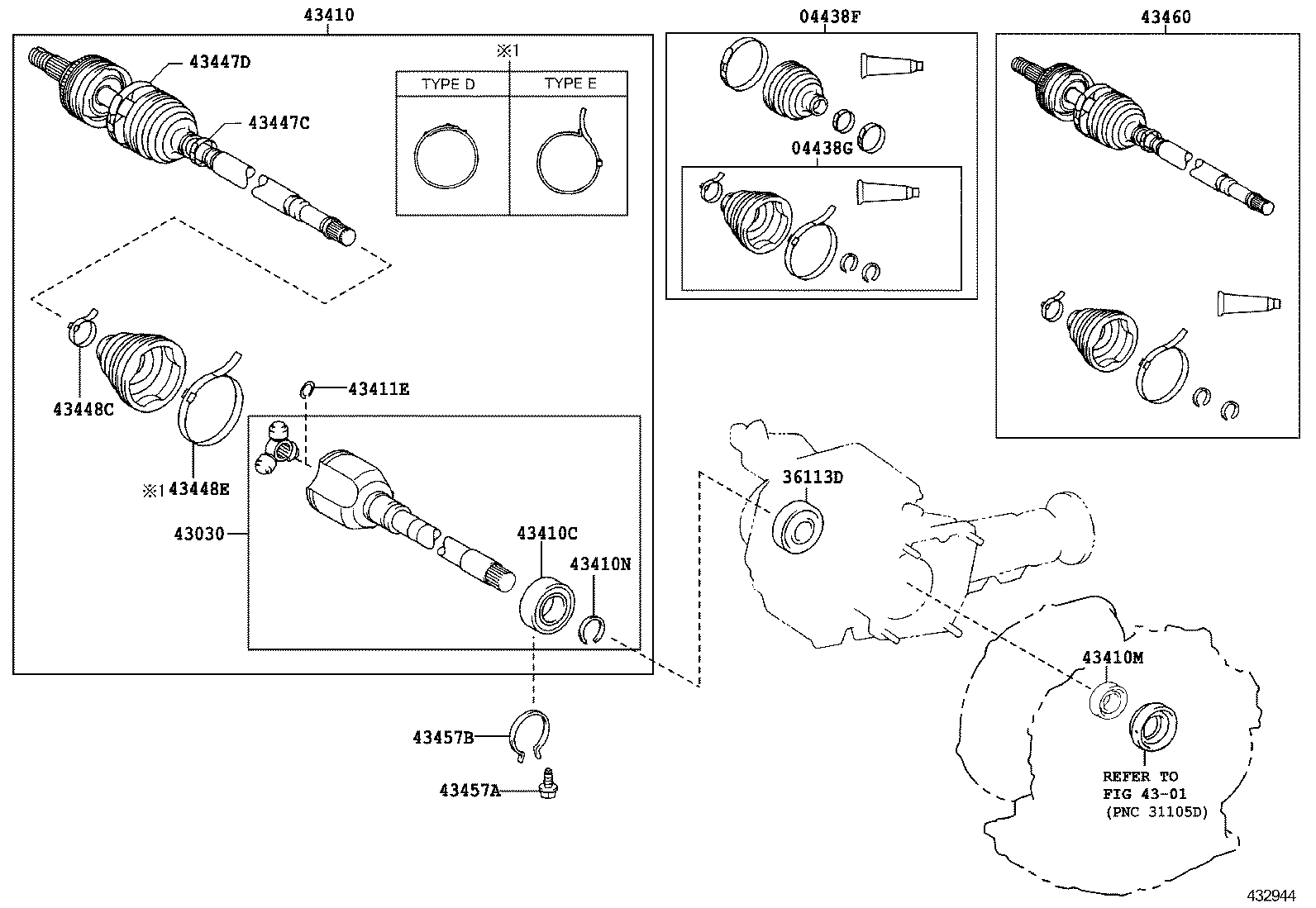 04437-12090 BOOT KIT, FRONT DRIVE SHAFT INBOARD JOINT, RH product image