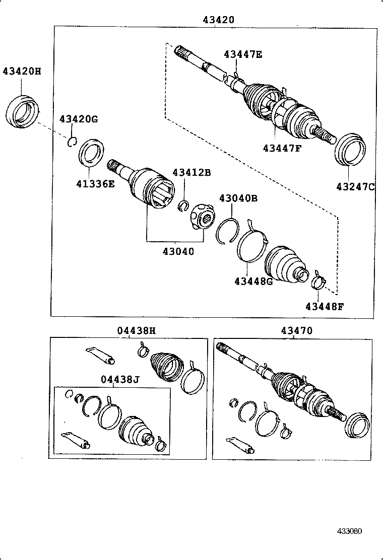 04438-42030 BOOT KIT, FRONT DRIVE SHAFT INBOARD JOINT, RH product image