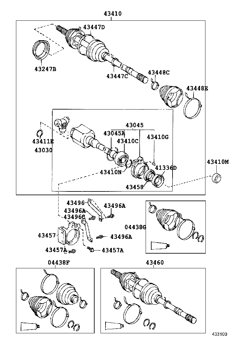 43410-20253 SHAFT ASSY, FRONT DRIVE, RH product image