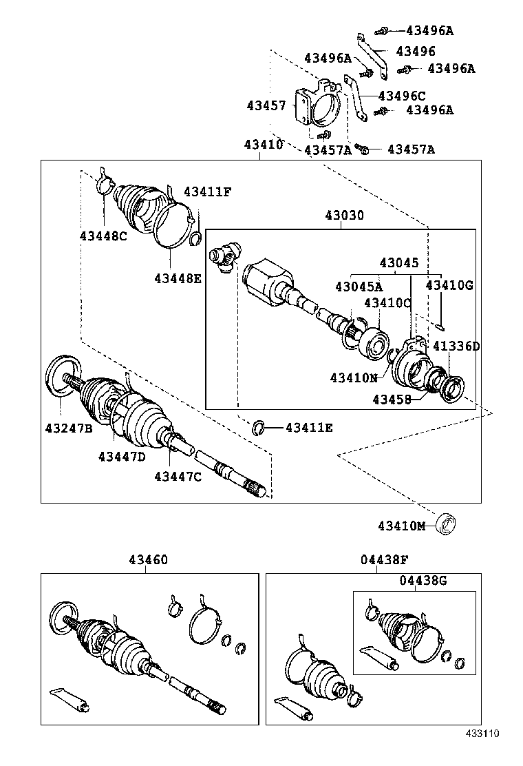 43410-20253 SHAFT ASSY, FRONT DRIVE, RH product image