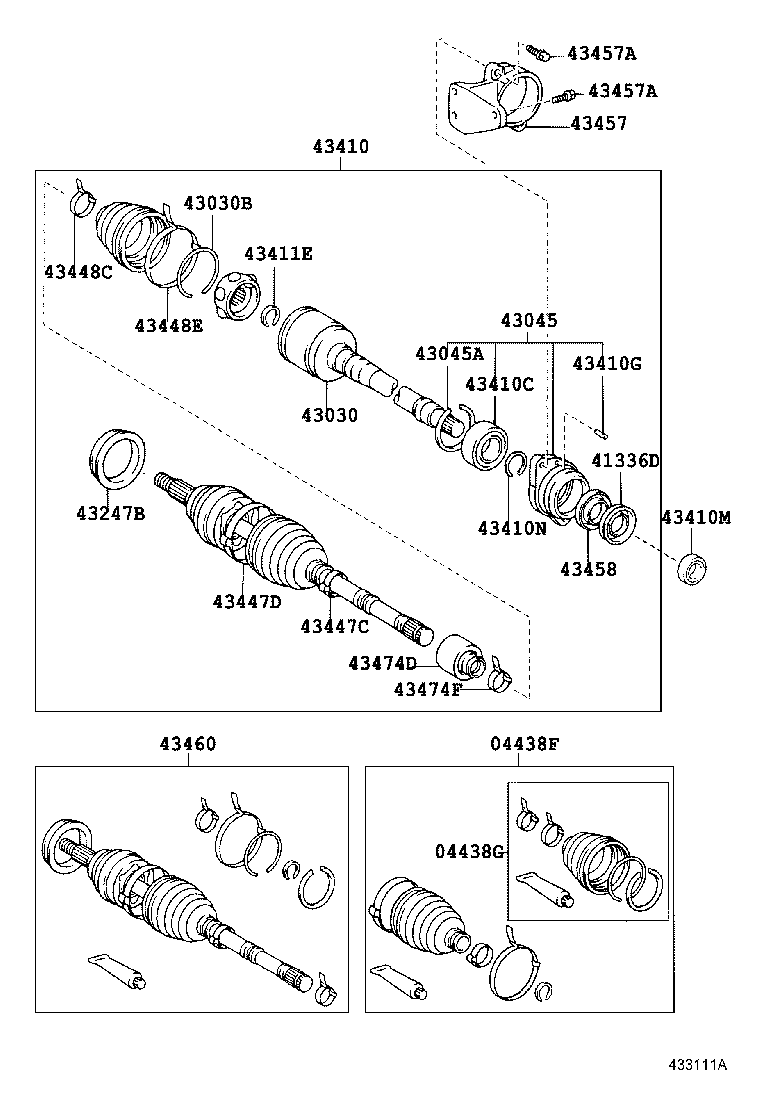 43410-20253 SHAFT ASSY, FRONT DRIVE, RH product image