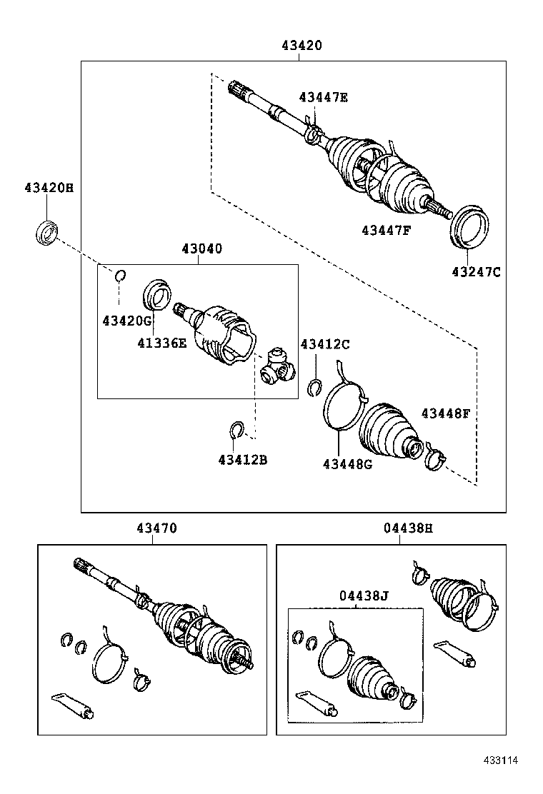 43410-20253 SHAFT ASSY, FRONT DRIVE, RH product image