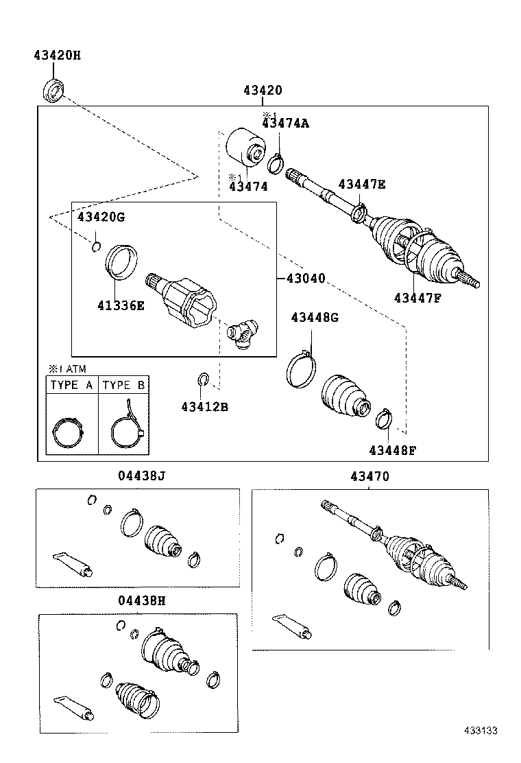 04438-42190 BOOT KIT, FRONT DRIVE SHAFT INBOARD JOINT, LH product image