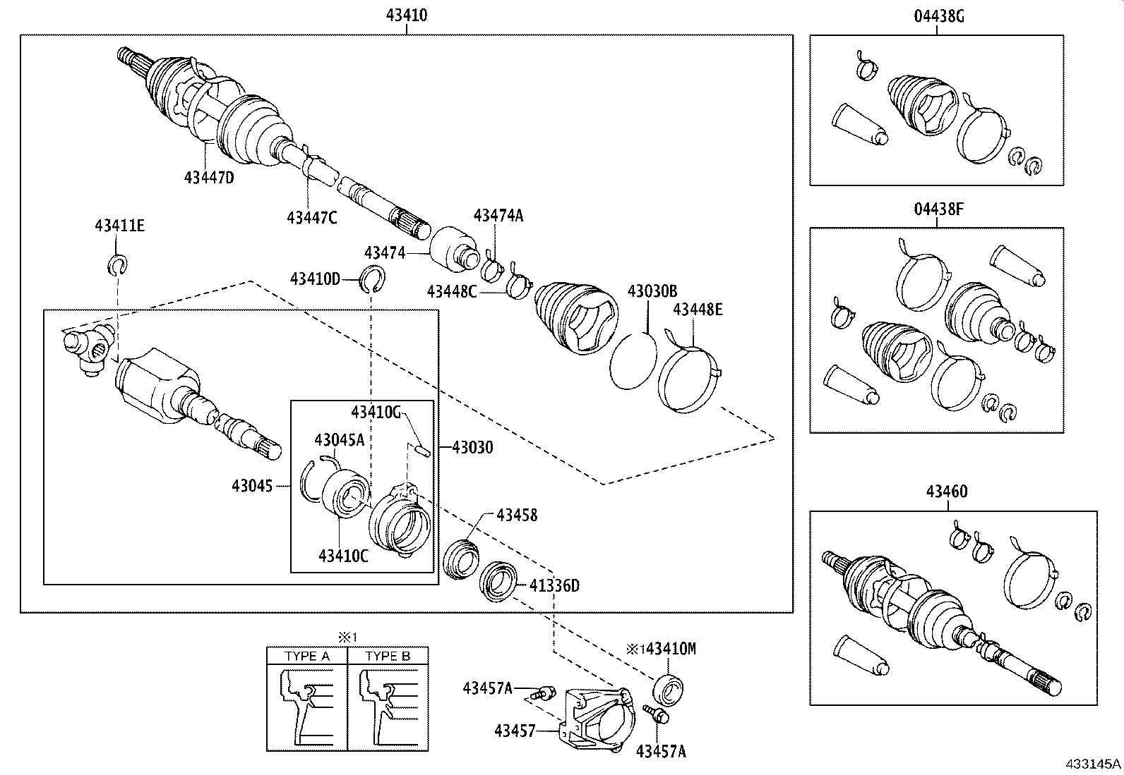 43460-29425 SHAFT ASSY, FRONT DRIVE OUTBOARD JOINT, RH product image