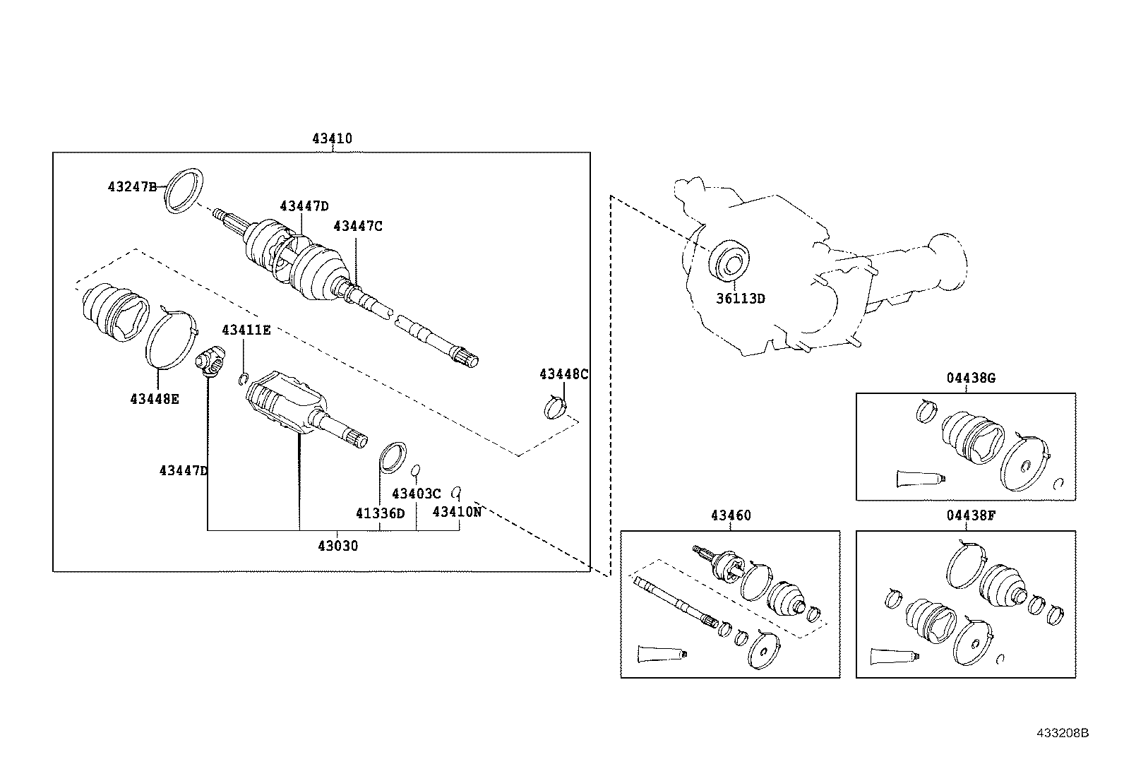 04438-42030 BOOT KIT, FRONT DRIVE SHAFT INBOARD JOINT, RH product image