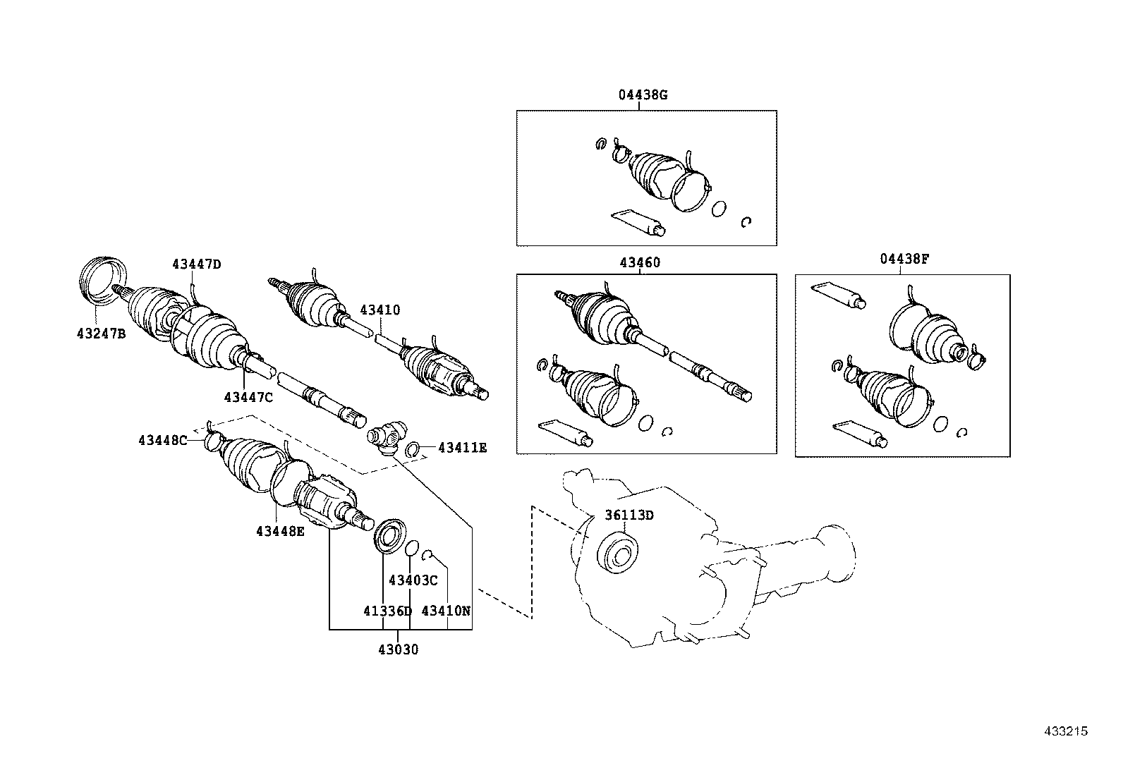 43410-32204 SHAFT ASSY, FRONT DRIVE, RH product image